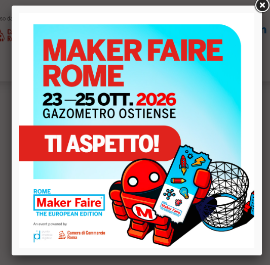 Grafica ufficiale Maker Faire Rome 2026: Ti aspetto! 23–25 ottobre al Gazometro Ostiense